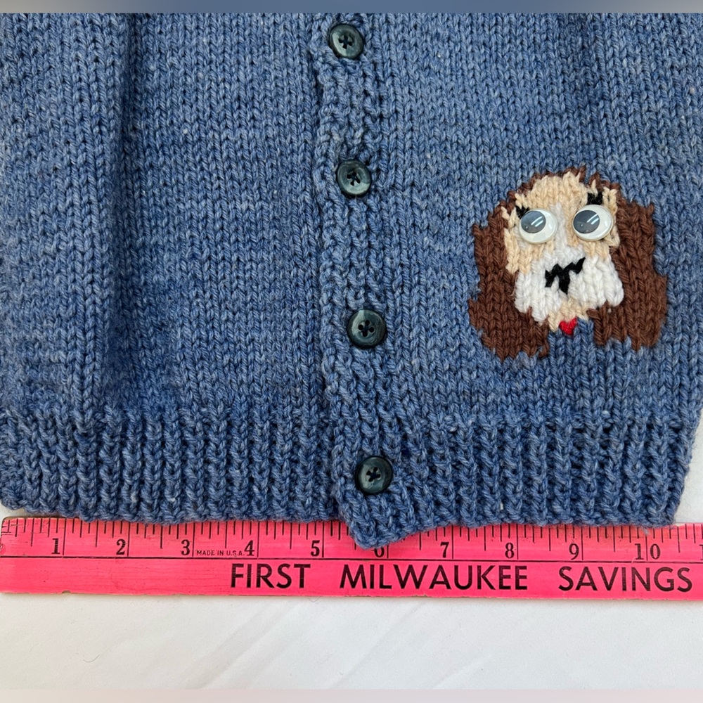 Like New Cardigan Sweater Puppy Dogs Toddler Size 9 Months Baby Blue Unbranded - Picture 12 of 16